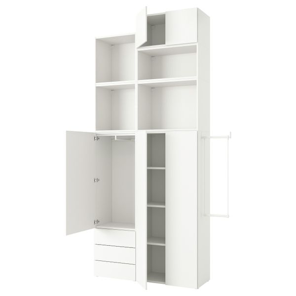 Гардероб с 5 дверями, 3 ящиками, белый/Фоннес белый 175-205x42x321 см IKEA OPPHUS ОПХУС 993.365.41 - фото 1