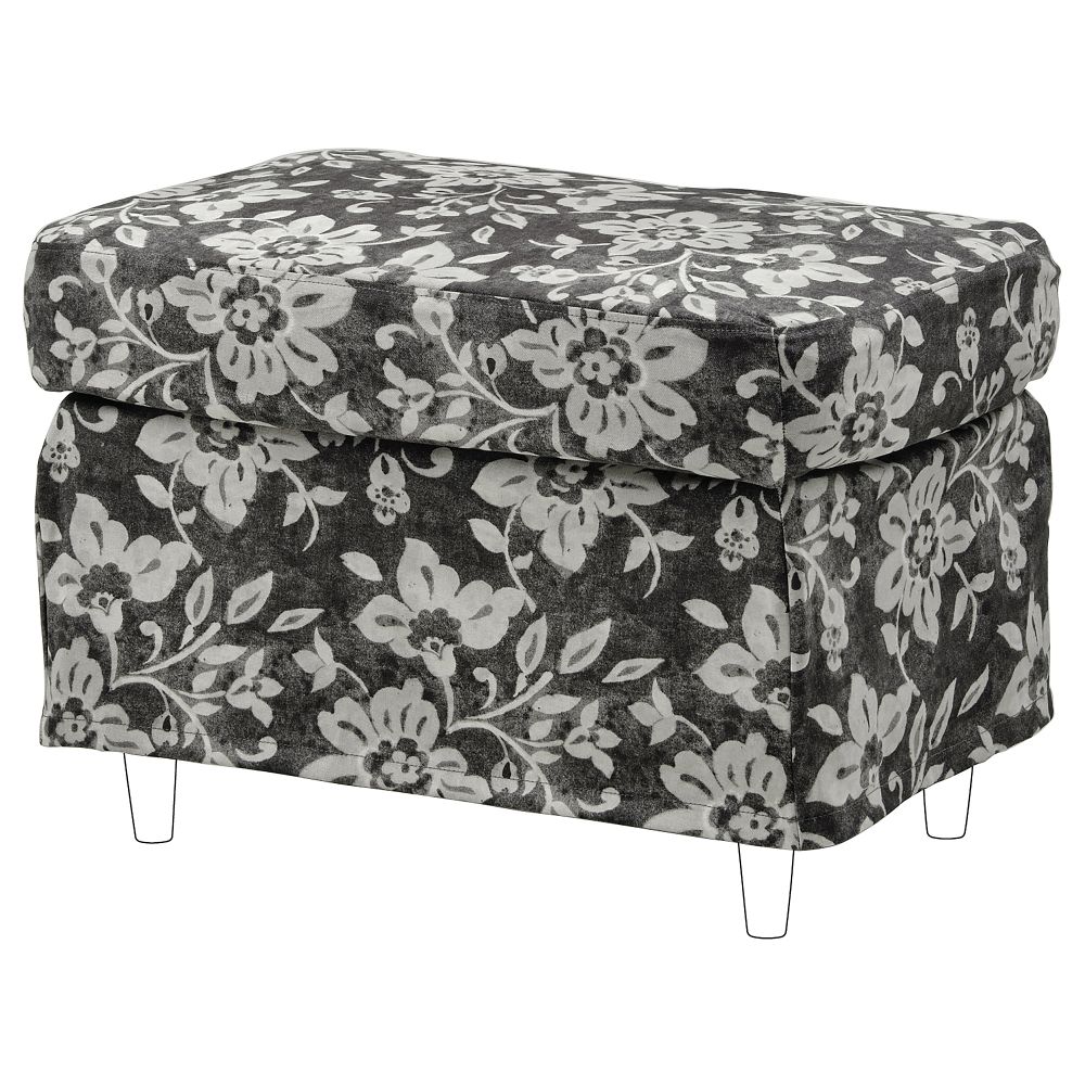 Чехол на табурет для ног, Frörum бежевый, антрацит IKEA STRANDMON СТРАНДМОН 905.466.09 - фото 1