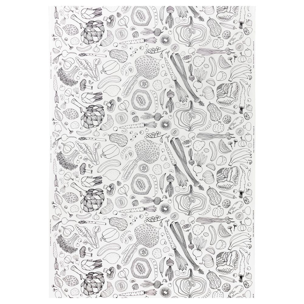 Ткань ХЕМТРЕВНАД, белый, черный (150 см) - схема-чертеж с размерами