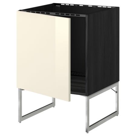 Напольный шкаф для раковины МЕТОД, черный, Рингульт кремовый (60x60x60 см)