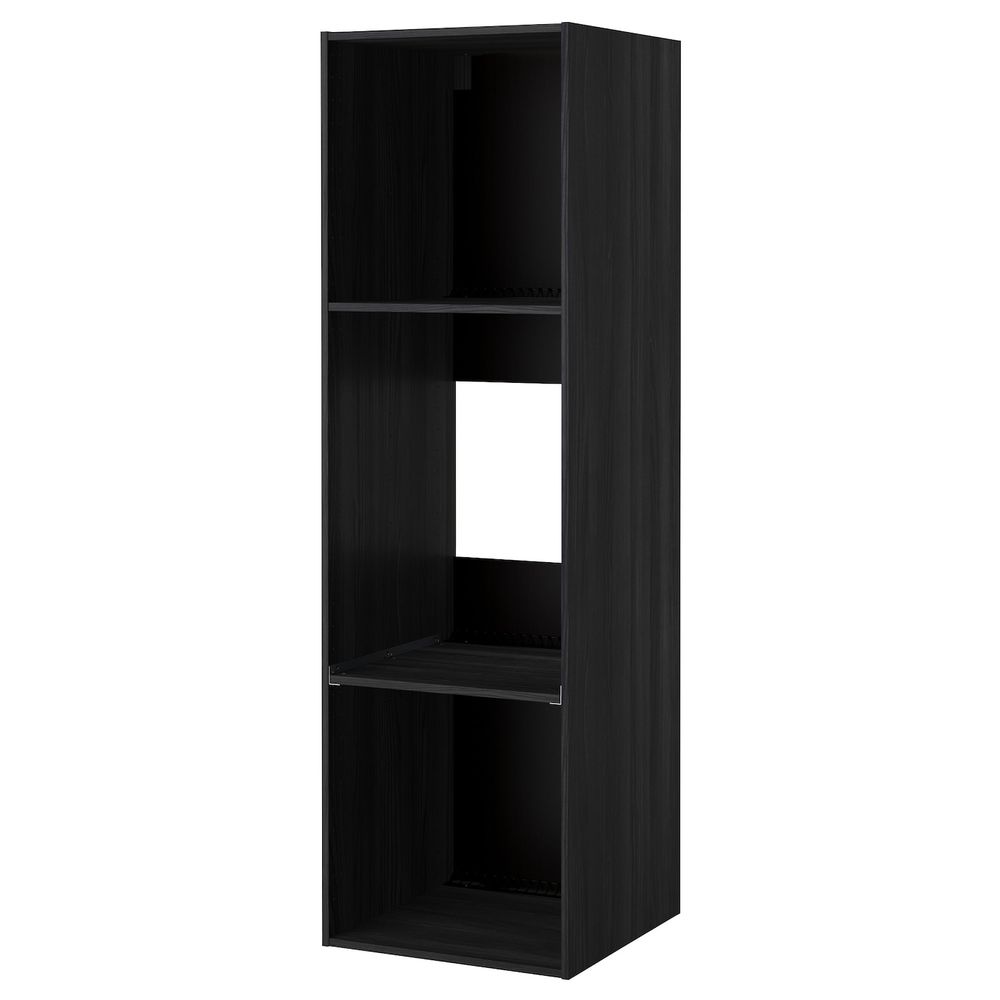 Каркас высокого шкафа для/духов/холод, под дерево черный 60x60x200 см IKEA МЕТОД 503.679.49 - схема-чертеж с размерами