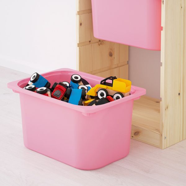 Комбинация для/хранения+контейнеры, светлая беленая сосна белый, розовый 44x30x91 см IKEA ТРУФАСТ 392.223.83 - схема-чертеж с размерами