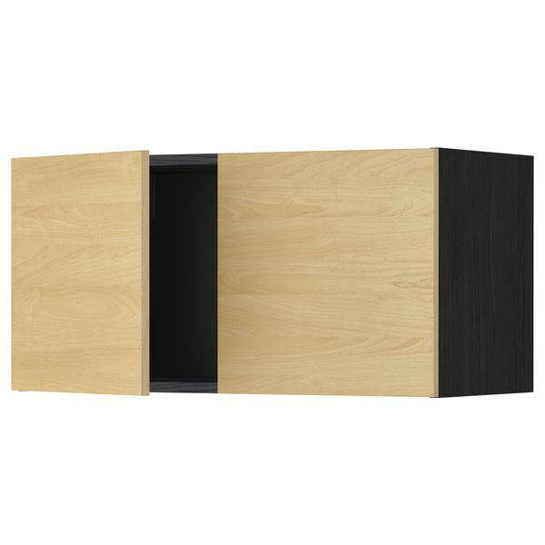Навесной шкаф с 2 дверями МЕТОД, черный, Тингсрид береза (80x40 см) - схема-чертеж с размерами