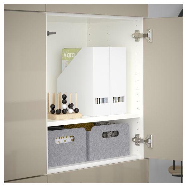 Комбинация для хранения с дверцами БЕСТО, белый, Сельсвикен глянцевый/бежевый (120x40x192 см) - фото 3