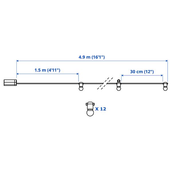 IKEA в интерьере - схема-чертеж с размерами