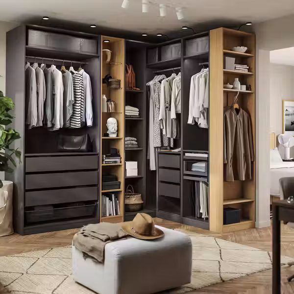 PAX Гардероб угловой - схема-чертеж с размерами