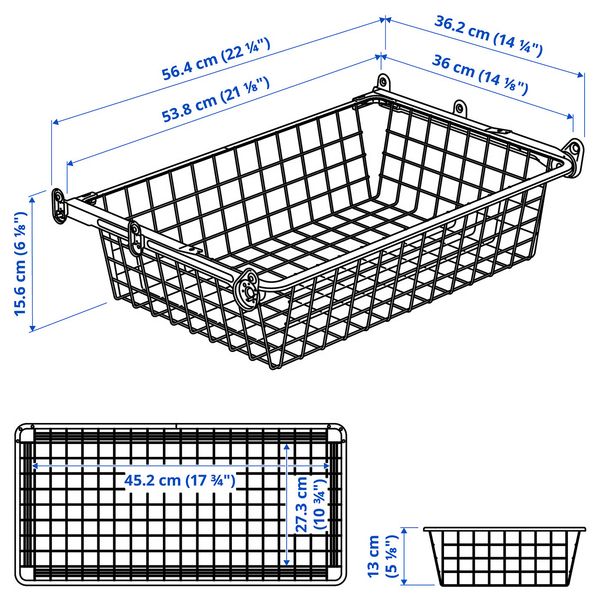 IKEA, дополнительный ракурс - схема-чертеж с размерами