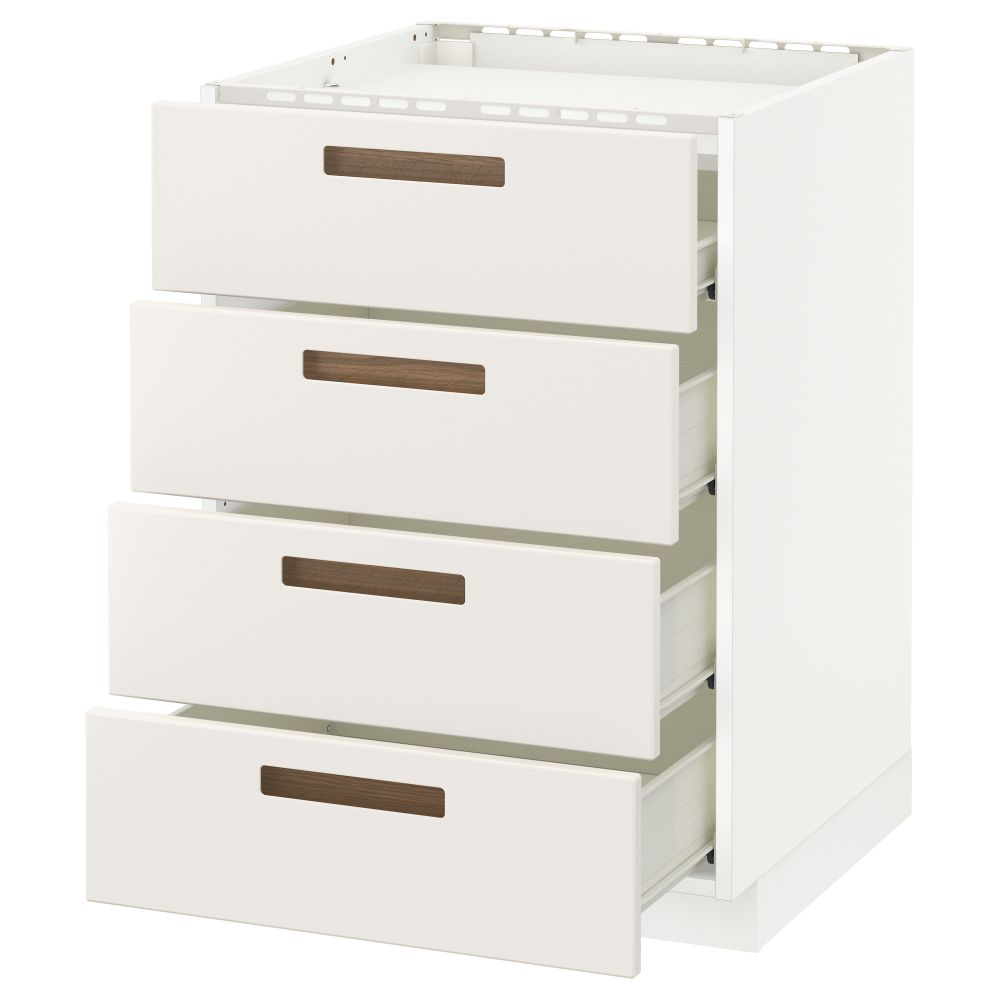 Напольный шкаф, 4 фронтальных панели, 4 ящика МЕТОД / ФОРВАРА, белый, Мэрста белый - фото 1