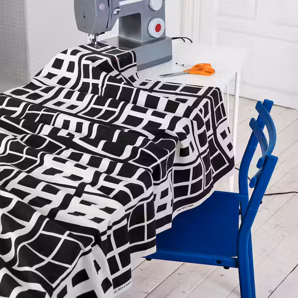 BROKAKLEJA Отрез ткани - чёрный/геометрический 150x300 см - фото 4