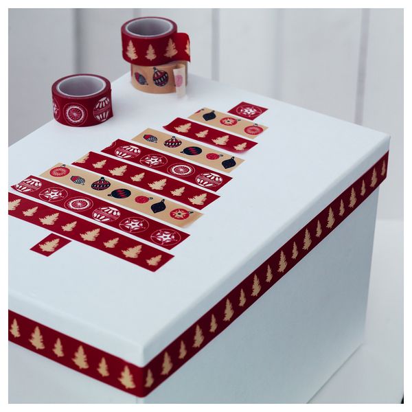 Скотч ВИНТЕР 2018, с рисунком, красный (5 м 3 шт) - схема-чертеж с размерами