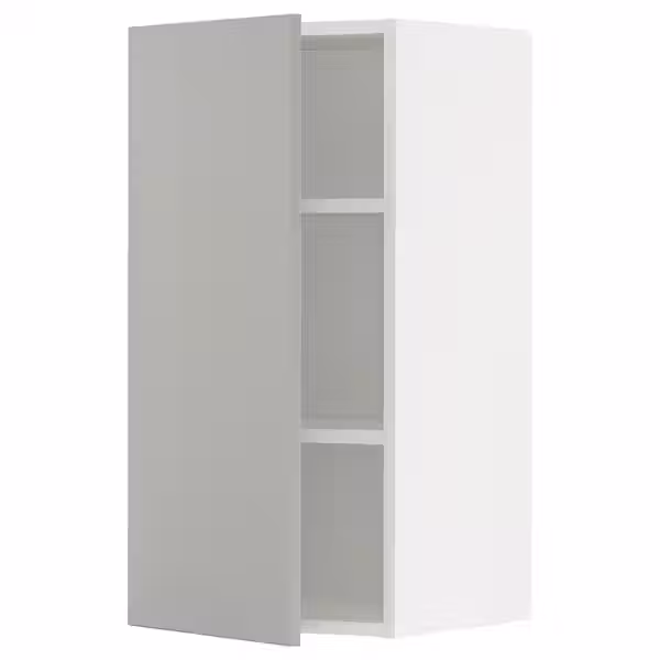 METOD Навесной шкаф с полками - белый/Havstorp светло-серый 40x80 см - фото 1
