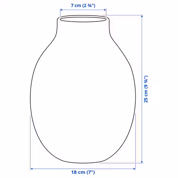 BLODBJÖRK БЛОДБЬЁРК Ваза - в полоску белый/желтый 25 см - фото 7