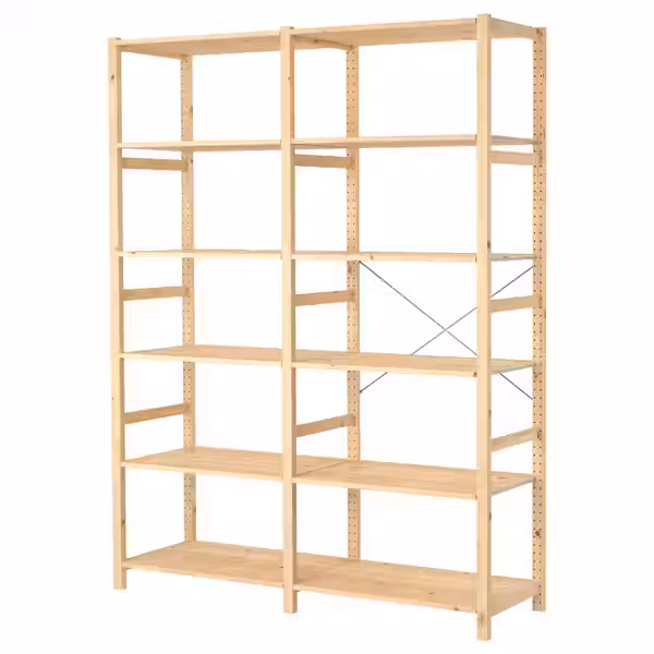 IVAR 2 секции/полки - сосна 174x50x226 см - фото 1