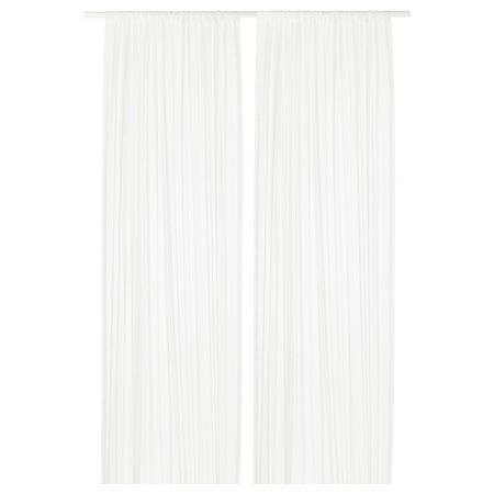 Гардины, 2 шт., белый, стрелка, 145x300 см IKEA ИНГБЬЁРГ 303.866.99