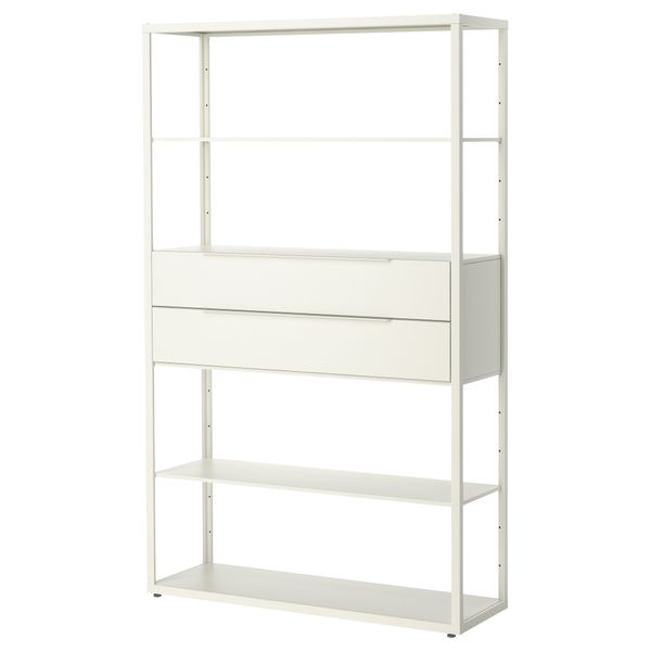 Стеллаж с ящиками, белый, 118x35x193 см IKEA FJÄLKINGE 199.318.65 - фото 2