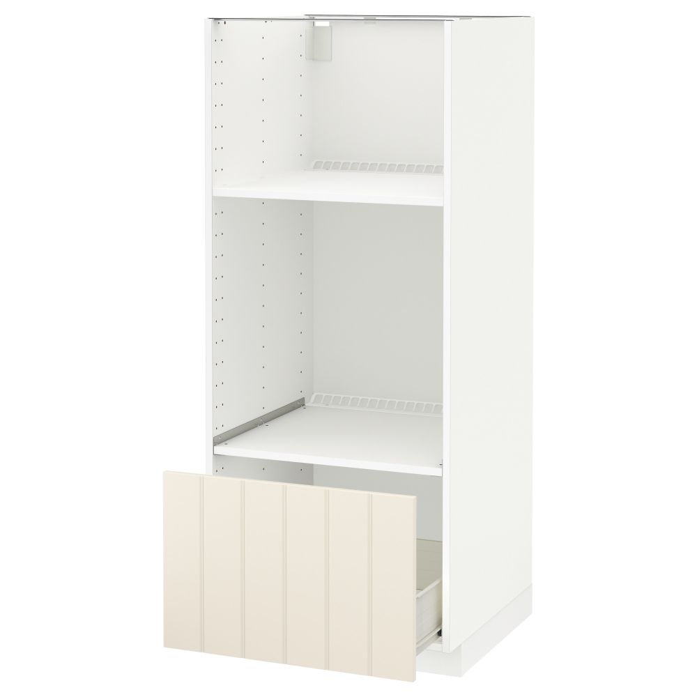 Высокий шкаф с ящиком для духовки/СВЧ МЕТОД / ФОРВАРА, белый, Хитарп белый с оттенком (60x60x140 см) - фото 1