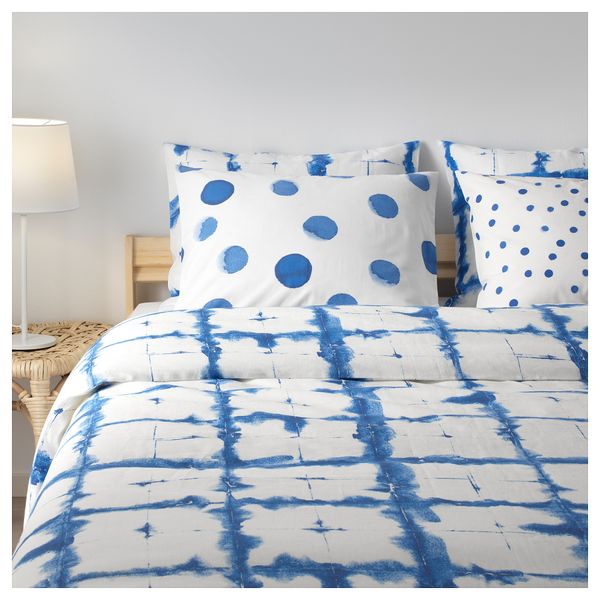 Наволочка ТЭНКВЭРД, точечный белый/синий (50x70 см) - фото 2