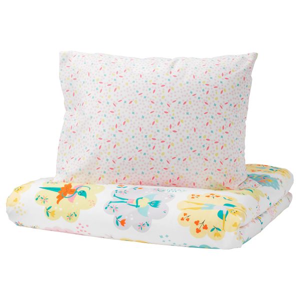 Пододеяльник и 1 наволочка, фея, светло-розовый, 150x200/50x70 см IKEA ЛАТТО 703.509.19 - фото 1