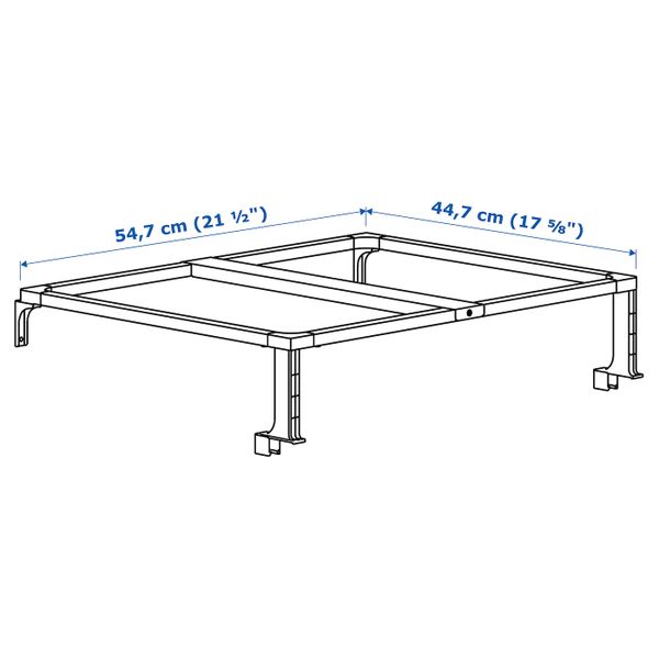 Опора для мусорного контейнера, белый 60 см IKEA HÅLLBAR ХОЛЛБАР 204.228.72 - схема-чертеж с размерами
