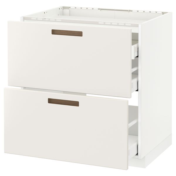 Напольный шкаф, 2 фронтальных панели, 3 ящика МЕТОД / МАКСИМЕРА, белый, Мэрста белый - схема-чертеж с размерами