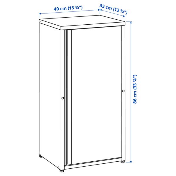 Шкаф для дома, сада, 40x35x86 см, темно-серый IKEA JOSEF 001.689.90 - схема-чертеж с размерами