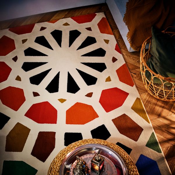 Ковер, короткий ворс, разноцветный 133x195 см IKEA HEMBJUDEN ХЕМБЬЮДЕН 705.120.40 - схема-чертеж с размерами