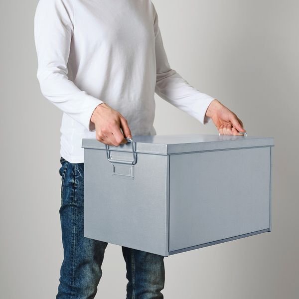 Коробка с крышкой, оцинковка, 35x50x30 см IKEA ОМБЮТЕ 304.466.36 - фото 3