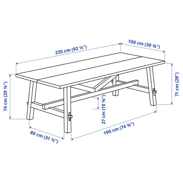 Стол и 6 стульев, акация/черный 235x100 см IKEA SKOGSTA СКОГСТА / NORDVIKEN НОРДВИКЕН 294.826.92 - фото 6