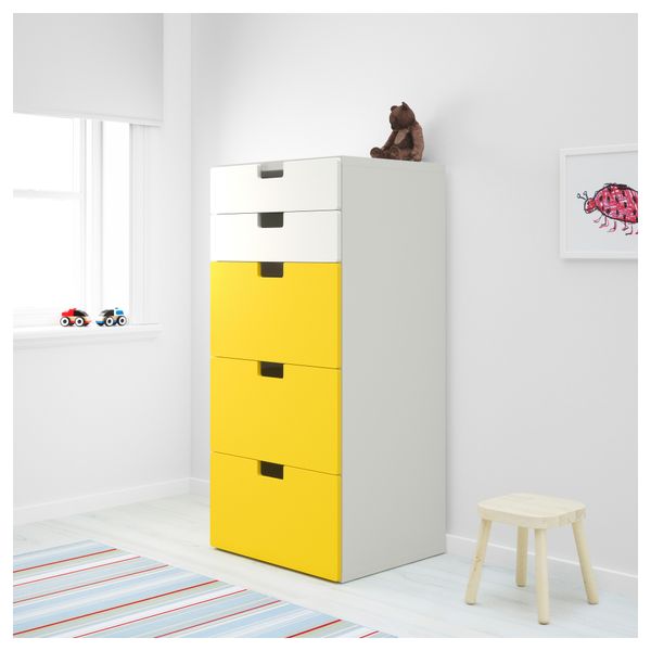 Комбинация для хранения с ящиками СТУВА, белый, желтый (60x50x128 см) - фото 2
