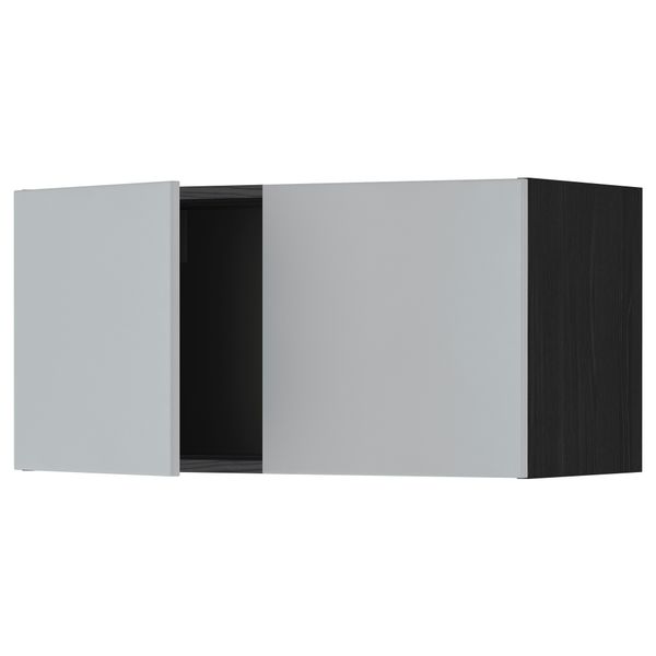 Навесной шкаф с 2 дверями МЕТОД, черный, Веддинге серый (80x40 см) - схема-чертеж с размерами