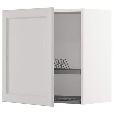 Шкаф навесной с сушкой, белый/Лерхюттан светло-серый 60x60 см IKEA METOD МЕТОД 292.727.74