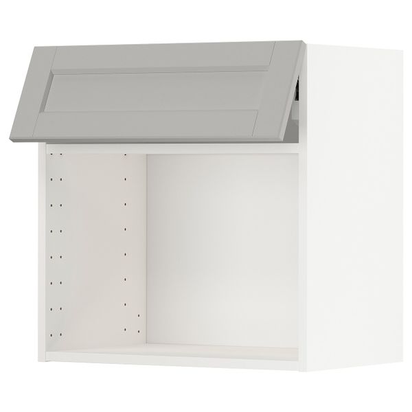 Навесной шкаф для/СВЧ,нажимн механизм, белый/Лерхюттан светло-серый 60x60 см IKEA METOD МЕТОД 693.939.67 - схема-чертеж с размерами