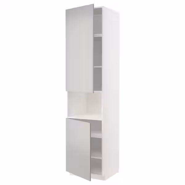 METOD Выс шкаф д/СВЧ/2 дверцы/полки - фото 1