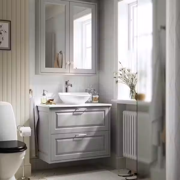 TÄNNFORSEN ТАННФОРСЕН / VÄSTERSJÖN ВЭСТЕРШЁН Шкаф с ящиками/раковина/смеситель - фото 2