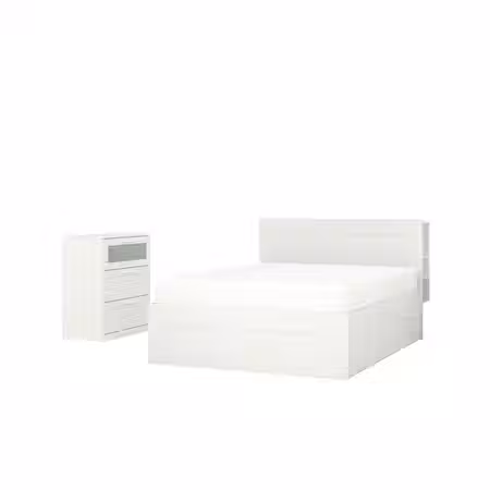 BRIMNES Комплект мебели для спальни,2 предм - белый 140x200 см