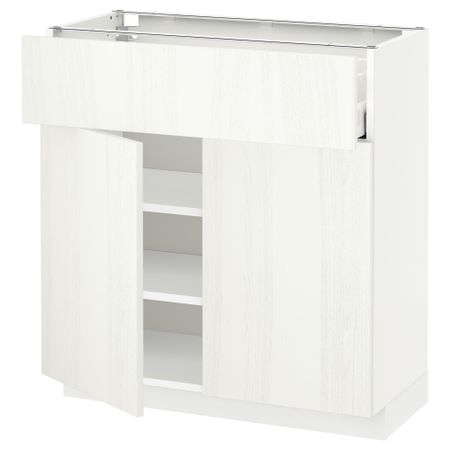 Напольный шкаф + ящик, 2 дверцы МЕТОД / МАКСИМЕРА, белый, Росдаль белый