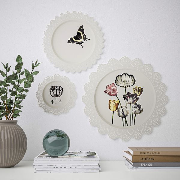 Настенное украшение, 3 предм., Тюльпаны IKEA SKURAR СКУРАР 004.860.54 - схема-чертеж с размерами