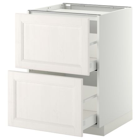 Напольный шкаф, 2 фронтальных панели, 3 ящика МЕТОД / МАКСИМЕРА, белый, Лаксарби белый