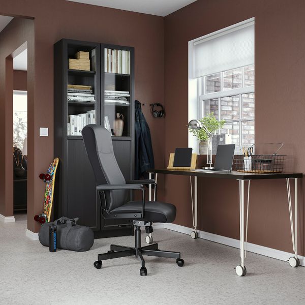 Письменный стол, черно-коричневый/белый 140x60 см IKEA LAGKAPTEN ЛАГКАПТЕН / KRILLE КРИЛЛЕ 994.174.91 - фото 4