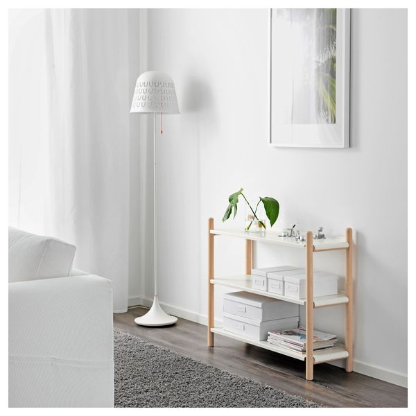 Стеллаж ИКЕА ПС 2017, бук, белый (90x74 см) - фото 2