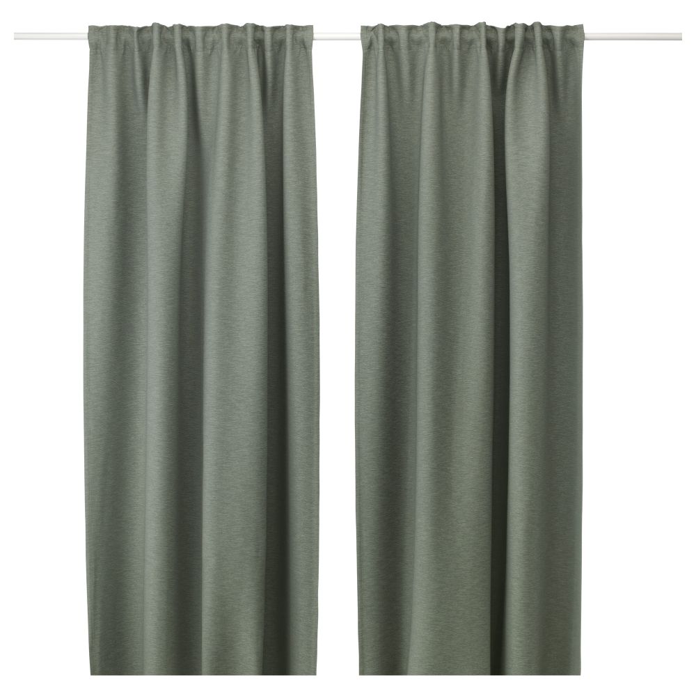 Гардины, 1 пара ВИЛБОРГ, зеленый (145x300 см) - фото 1