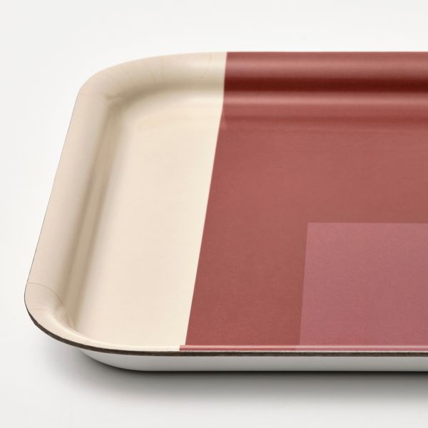 Поднос, 20x28 см, с рисунком серо-розовый, коричнево-красный IKEA RÖDKNOT 805.646.94 - фото 3