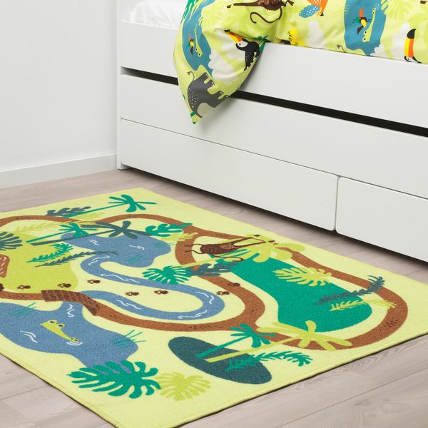 Ковер, короткий ворс, джунгли, деревья 133x100 см IKEA ДЬЮНГЕЛЬСКОГ 103.937.66 - схема-чертеж с размерами