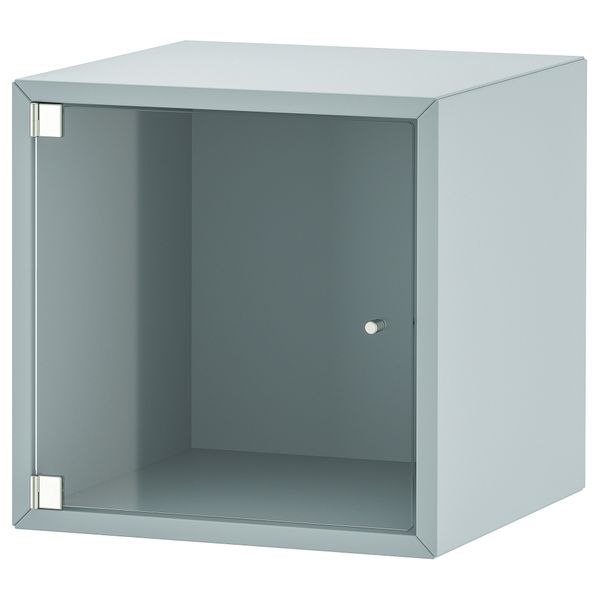 Навесной шкаф со стеклянной дверью, серо-синий светлый, 35x35x35 см IKEA EKET ЭКЕТ 395.330.21 - фото 2