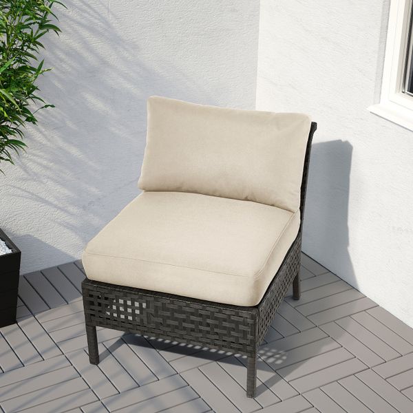 1-местная секция, садовая, черно-коричневый IKEA KUNGSHOLMEN КУНГСХОЛЬМЕН 603.761.23 - схема-чертеж с размерами