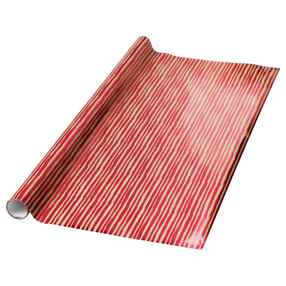 Рулон оберточной бумаги ВИНТЕР 2017, в полоску, красный естественный (2x0.7 м) - фото 1