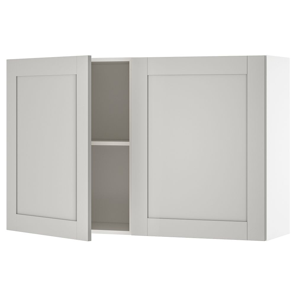 Навесной шкаф с дверями, серый, 120x75 см IKEA KNOXHULT КНОКСХУЛЬТ 003.267.96 - фото 1