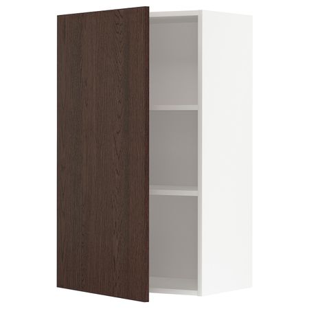 Навесной шкаф с полками, белый/Синарп коричневый 60x100 см IKEA METOD МЕТОД 194.450.54