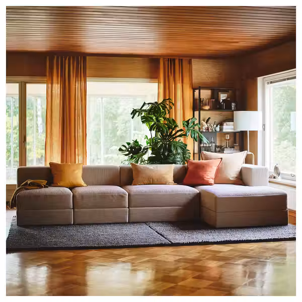 JÄTTEBO 4,5-местный модульный диван+козетка - правый/самласа серо-бежевый - фото 2