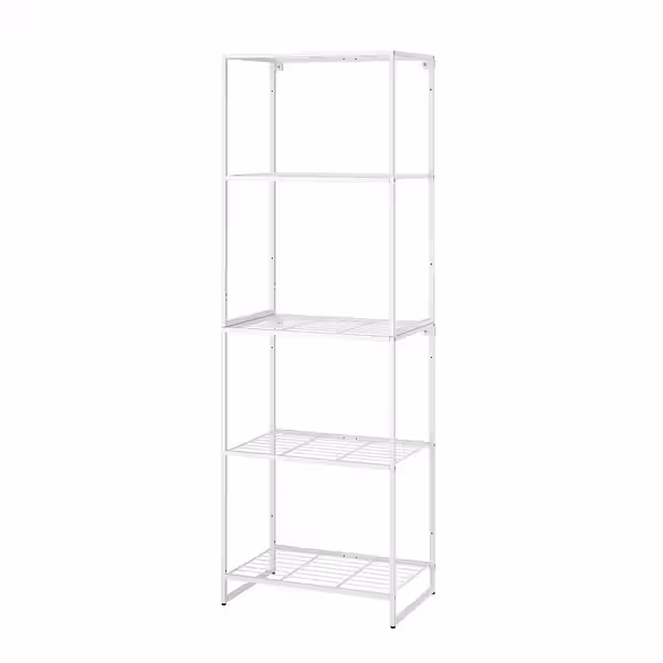 JOSTEIN Стеллаж - д/дома/улицы/проволочный белый 61x40x180 см - фото 1